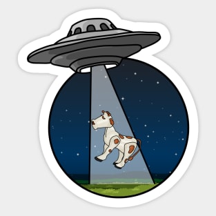 UFO Alien Little Cow Abduction Sticker